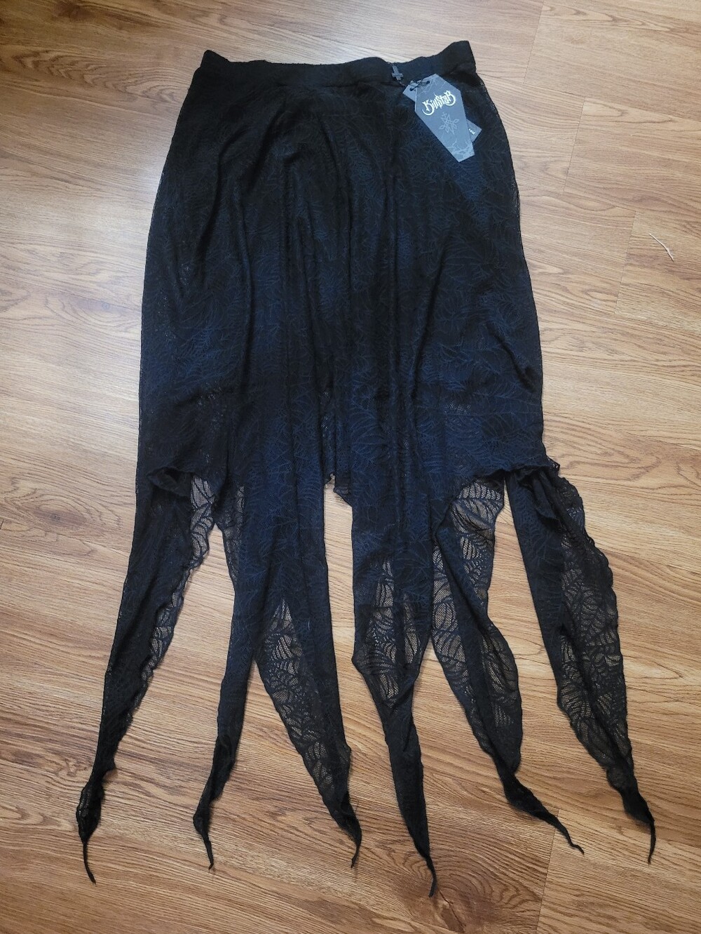 Killstar Caroline skirt L spiderweb pixie hem goth witchy